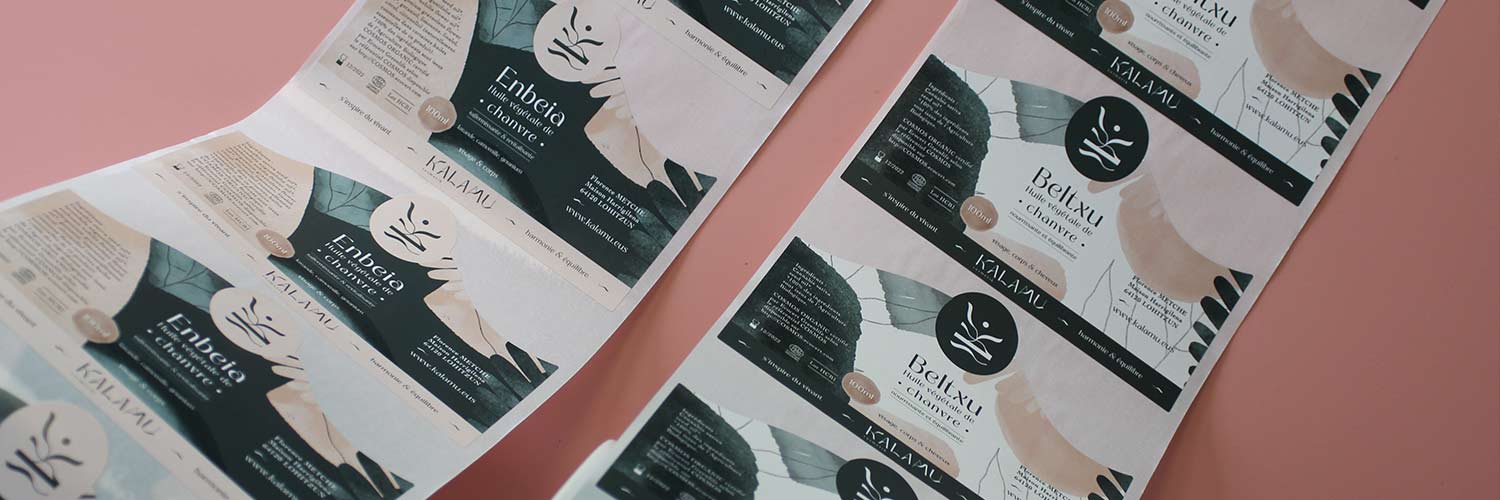 Impression d'étiquettes et de packaging pour une marque de cosmétique