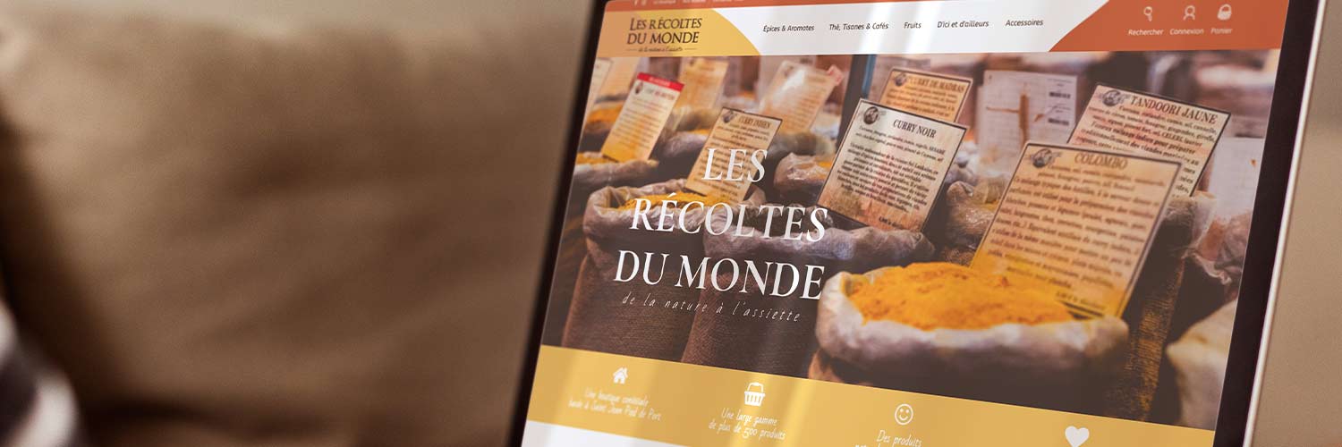 visualisation du site web des Récoltes du monde réalisé par Bixoko